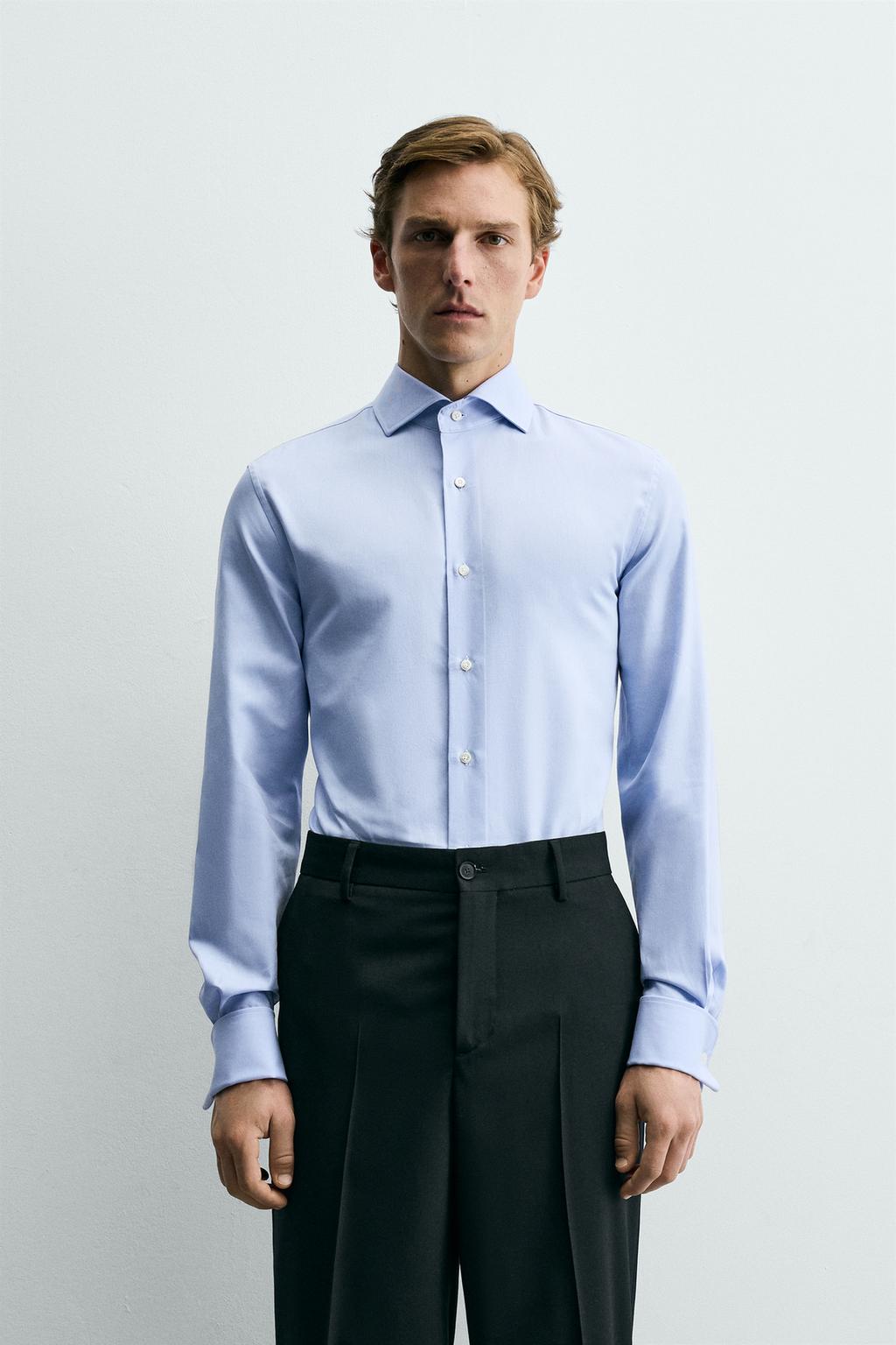 РУБАШКА SLIM FIT С ДВОЙНЫМИ МАНЖЕТАМИ