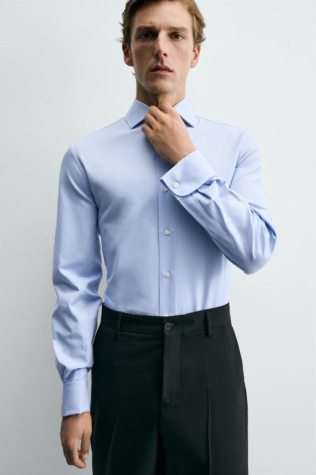 РУБАШКА SLIM FIT С ДВОЙНЫМИ МАНЖЕТАМИ