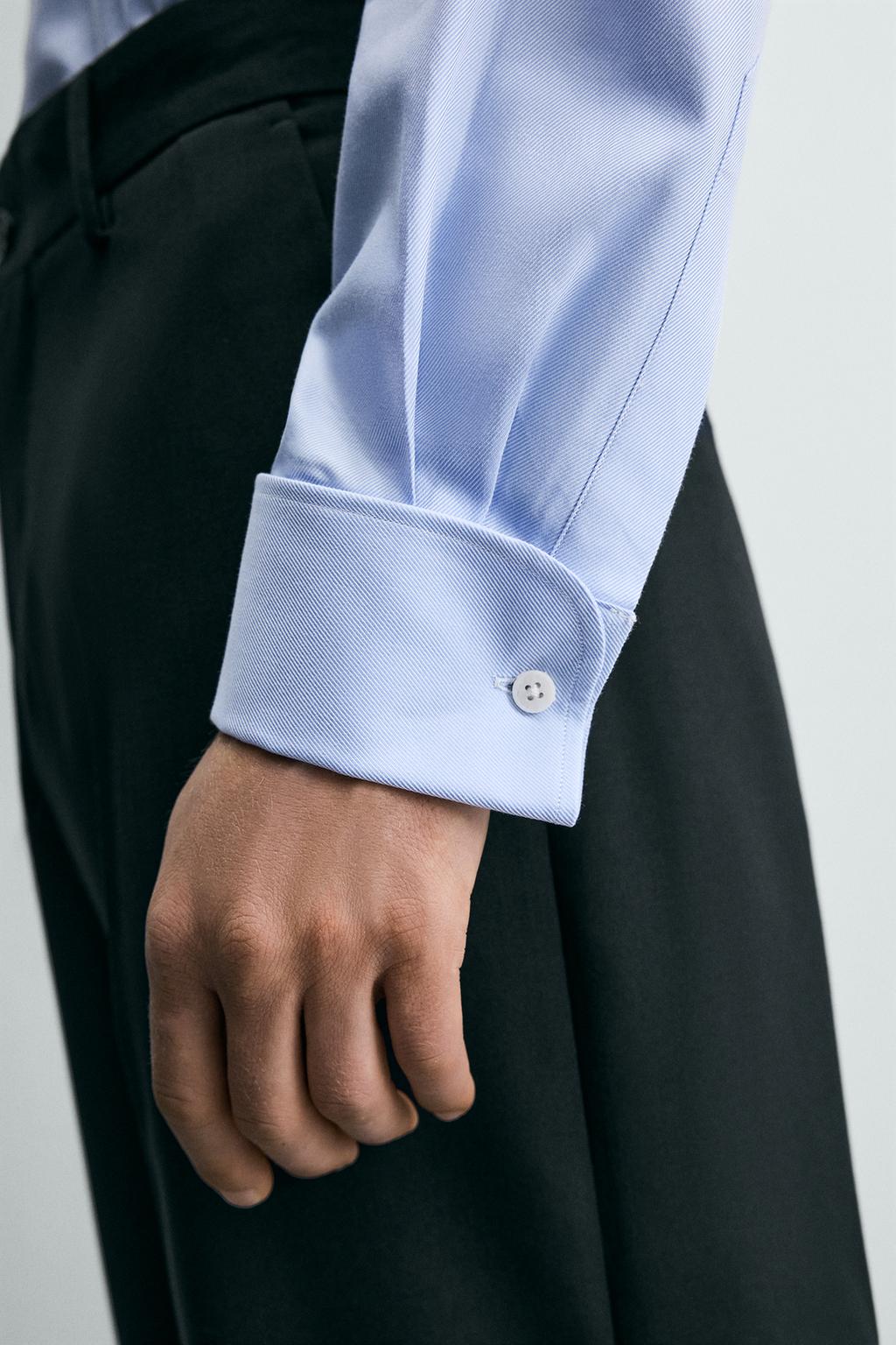 РУБАШКА SLIM FIT С ДВОЙНЫМИ МАНЖЕТАМИ