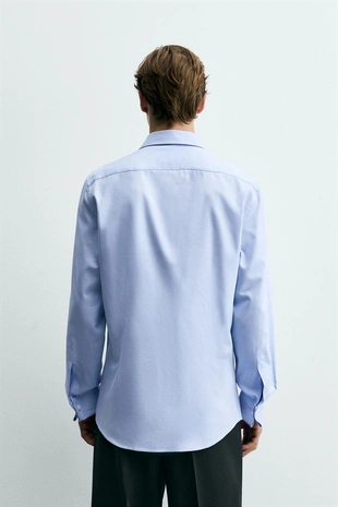 Рубашка Slim Fit с двойными манжетами- Заказать в России