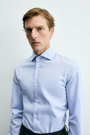 Рубашка Slim Fit с двойными манжетами- Заказать в России