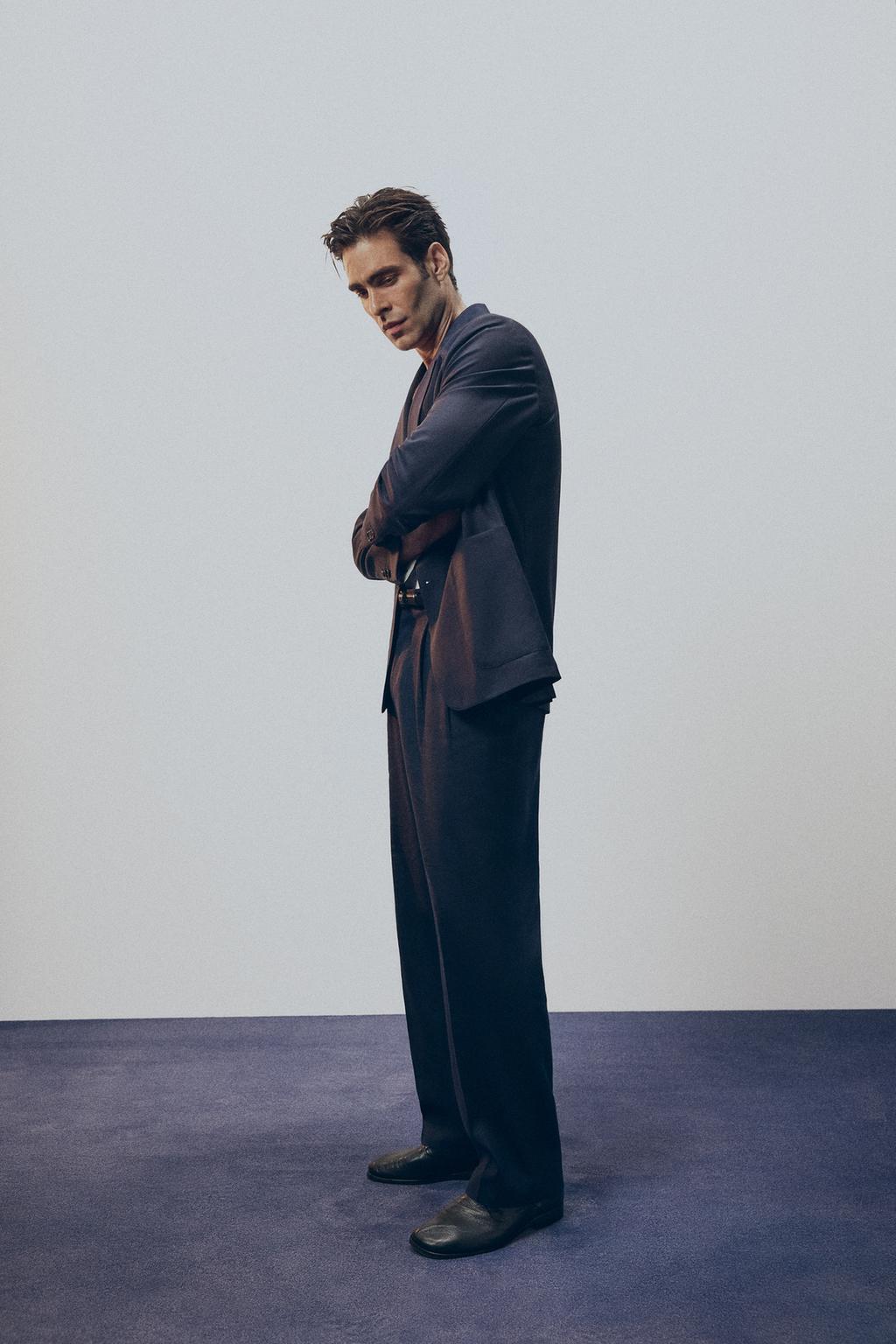 БРЮКИ RELAXED FIT ИЗ 100% ШЕРСТИ С ЗАЩИПАМИ