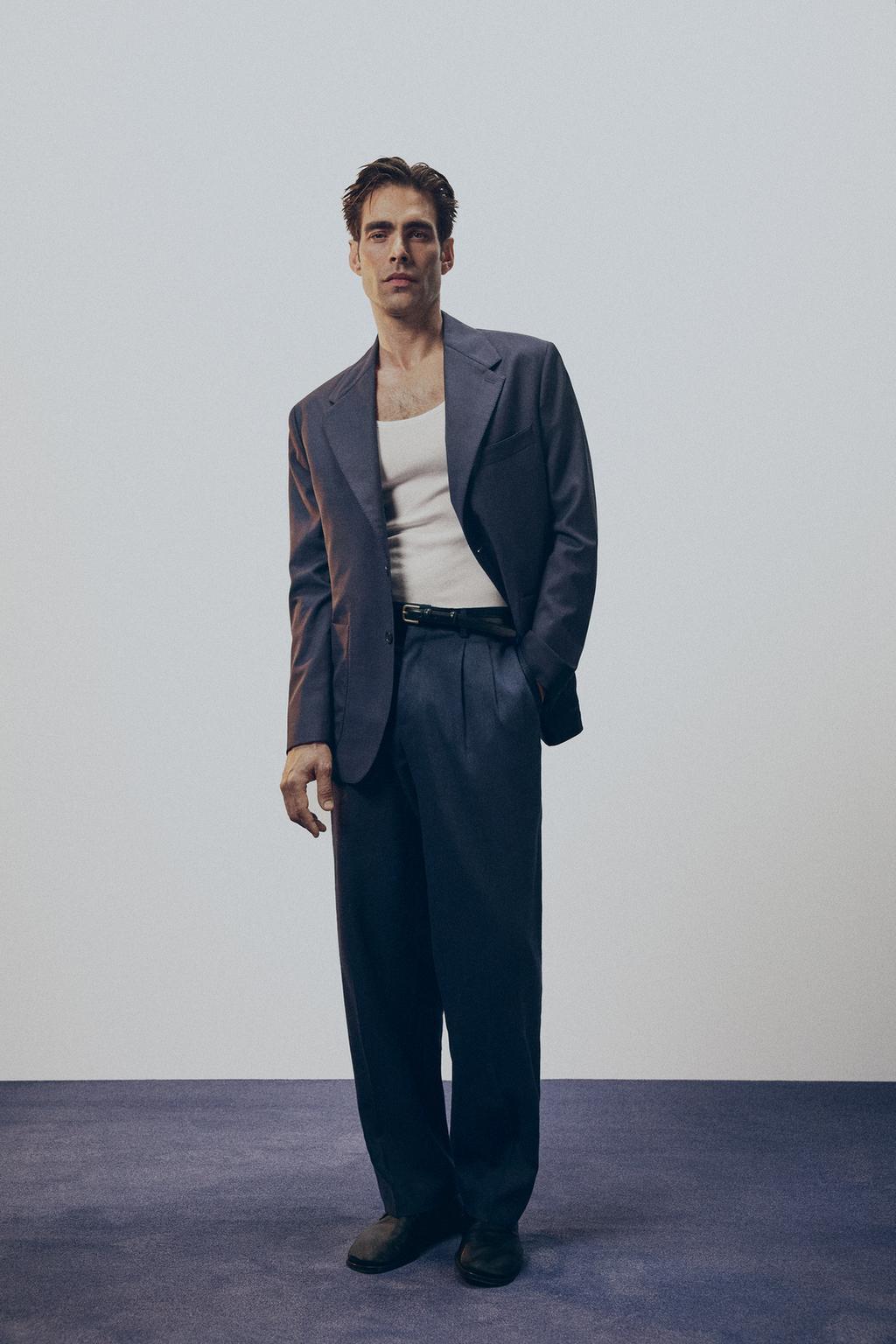 БРЮКИ RELAXED FIT ИЗ 100% ШЕРСТИ С ЗАЩИПАМИ