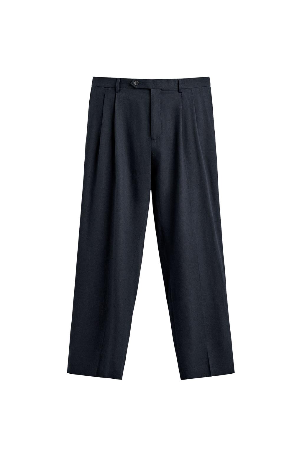 БРЮКИ RELAXED FIT ИЗ 100% ШЕРСТИ С ЗАЩИПАМИ