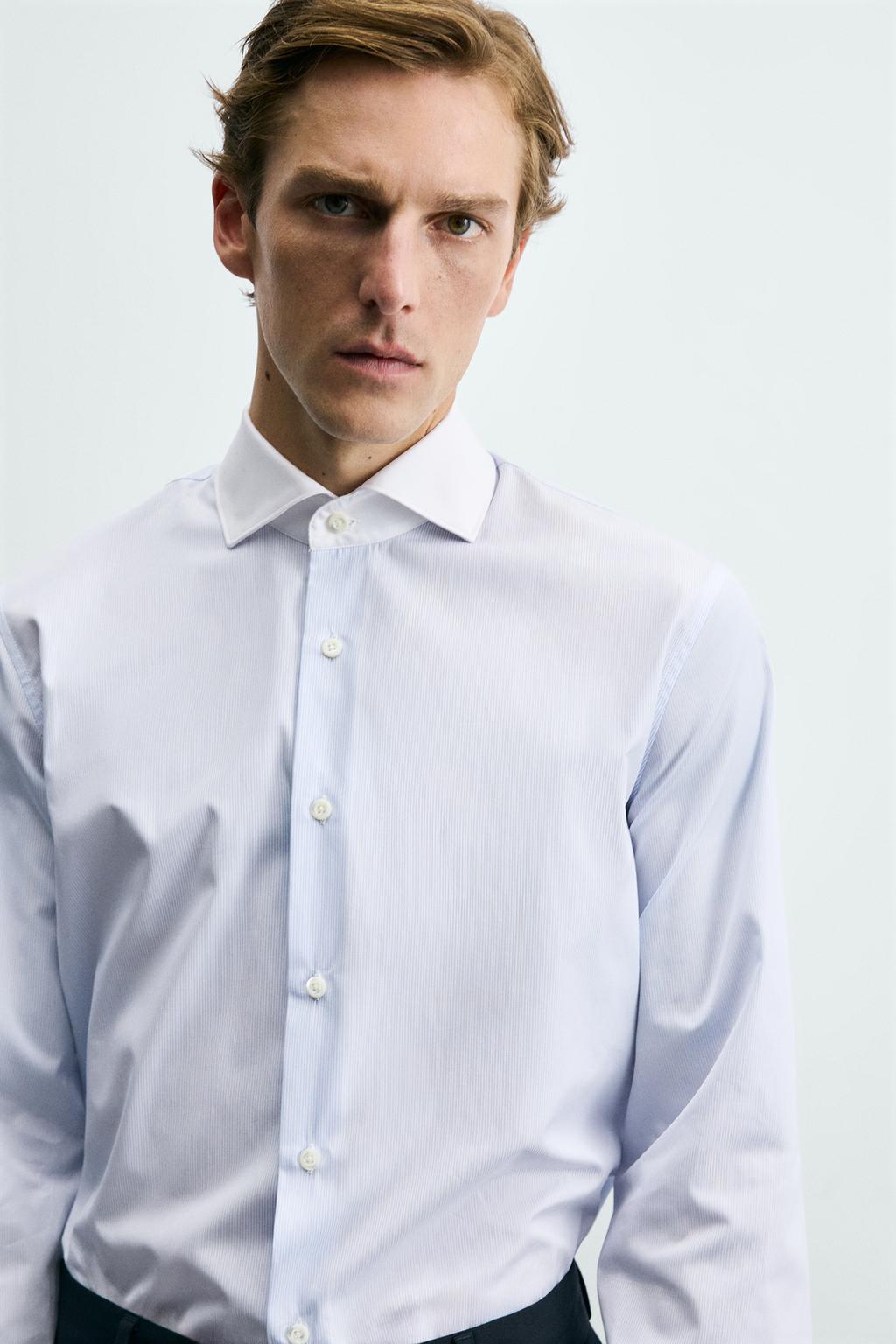 РУБАШКА SLIM FIT С КОНТРАСТНЫМ ВОРОТНИКОМ