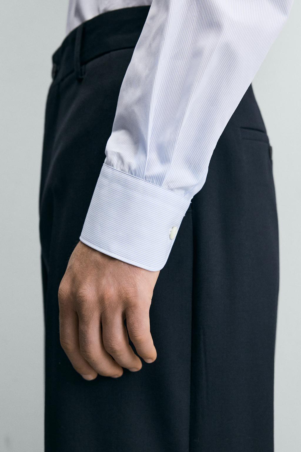 РУБАШКА SLIM FIT С КОНТРАСТНЫМ ВОРОТНИКОМ