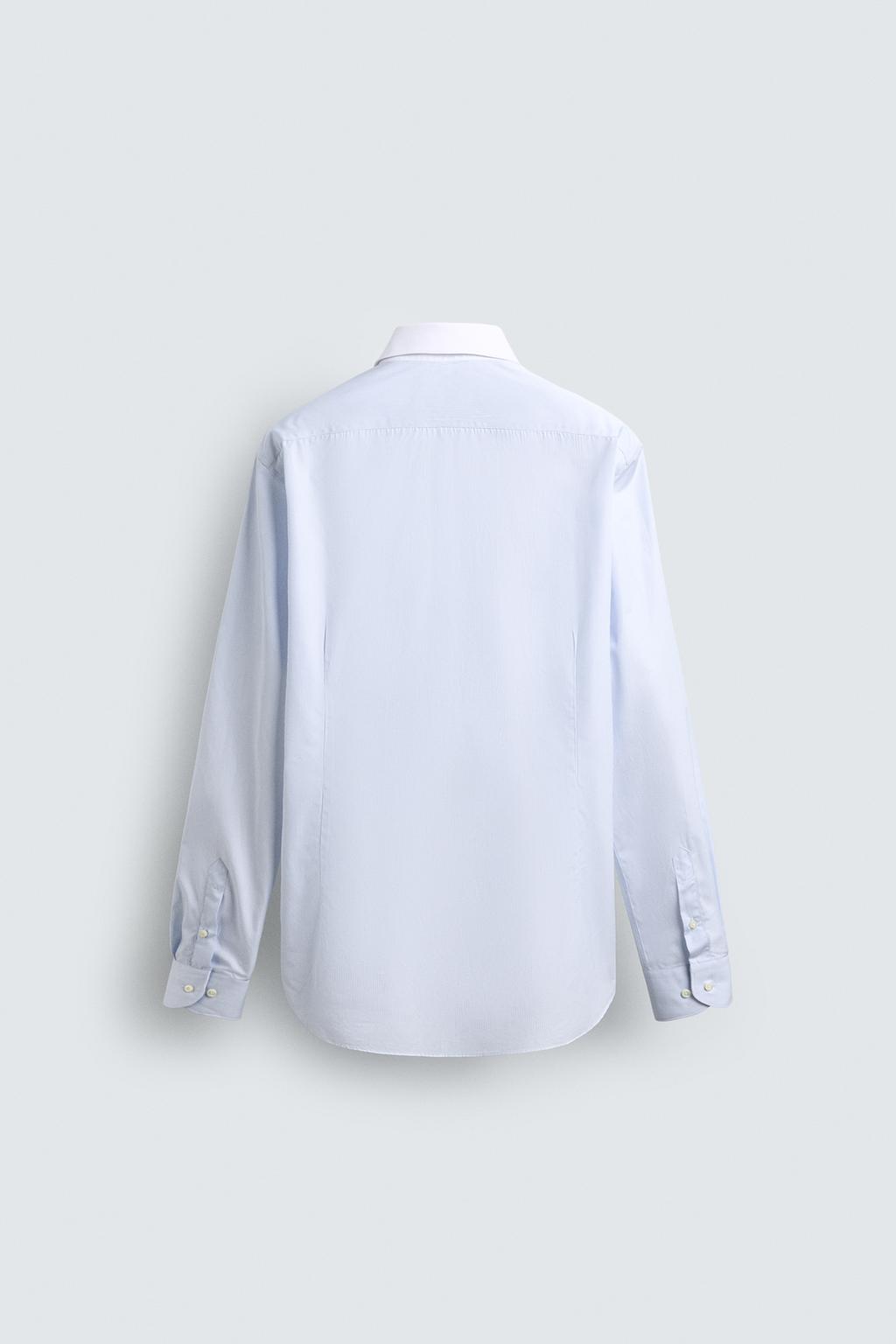 РУБАШКА SLIM FIT С КОНТРАСТНЫМ ВОРОТНИКОМ