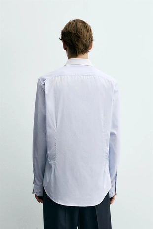 Рубашка Slim Fit с контрастным воротником- Заказать в России