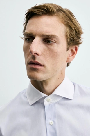 Рубашка Slim Fit с контрастным воротником- Заказать в России