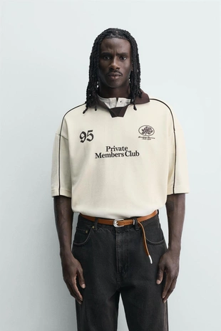 Поло ретро футбол с контрастной вышивкой- Заказать в России