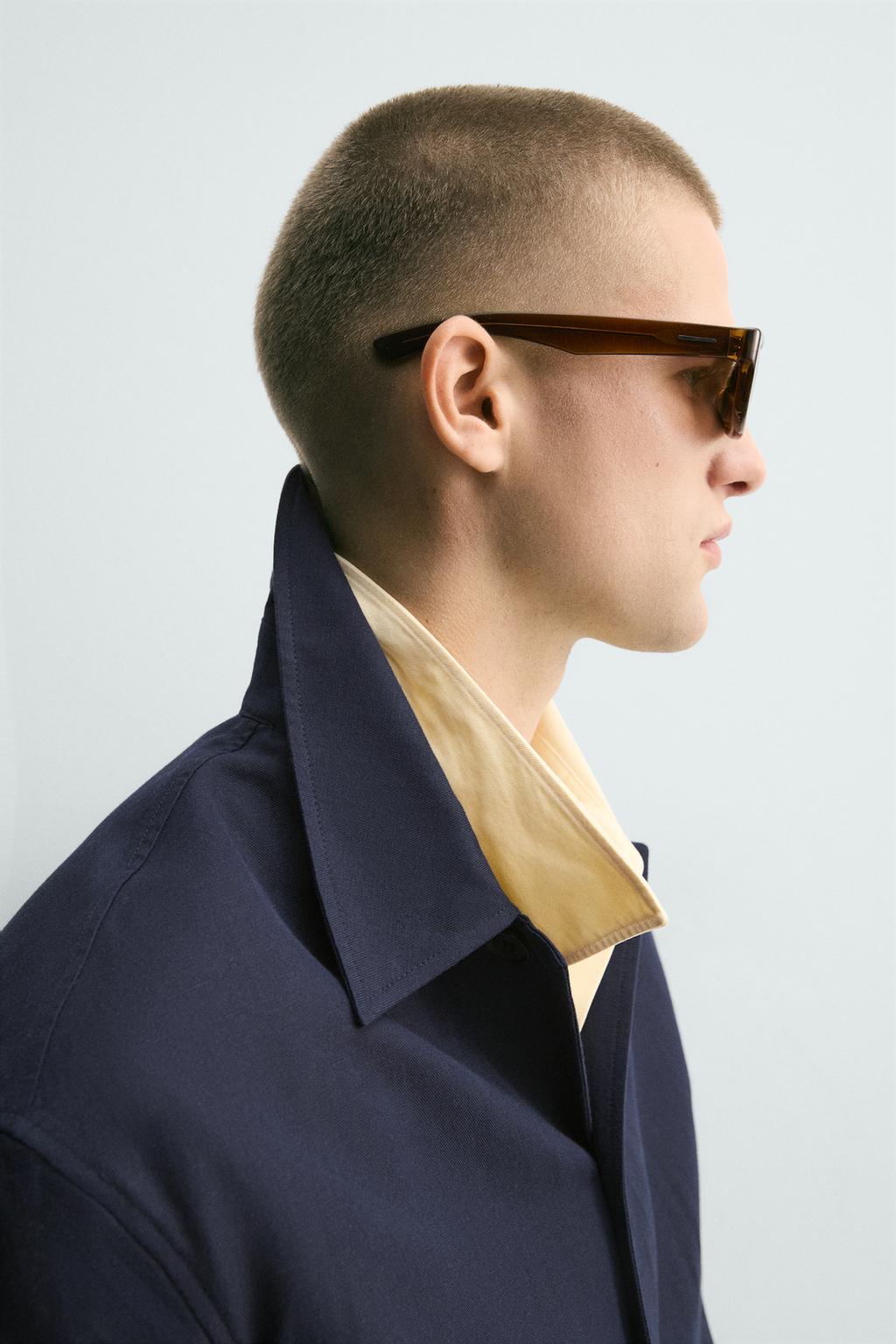 КУРТКА-РУБАШКА СВОБОДНОГО КРОЯ ИЗ ХЛОПКА И ЛЬНА