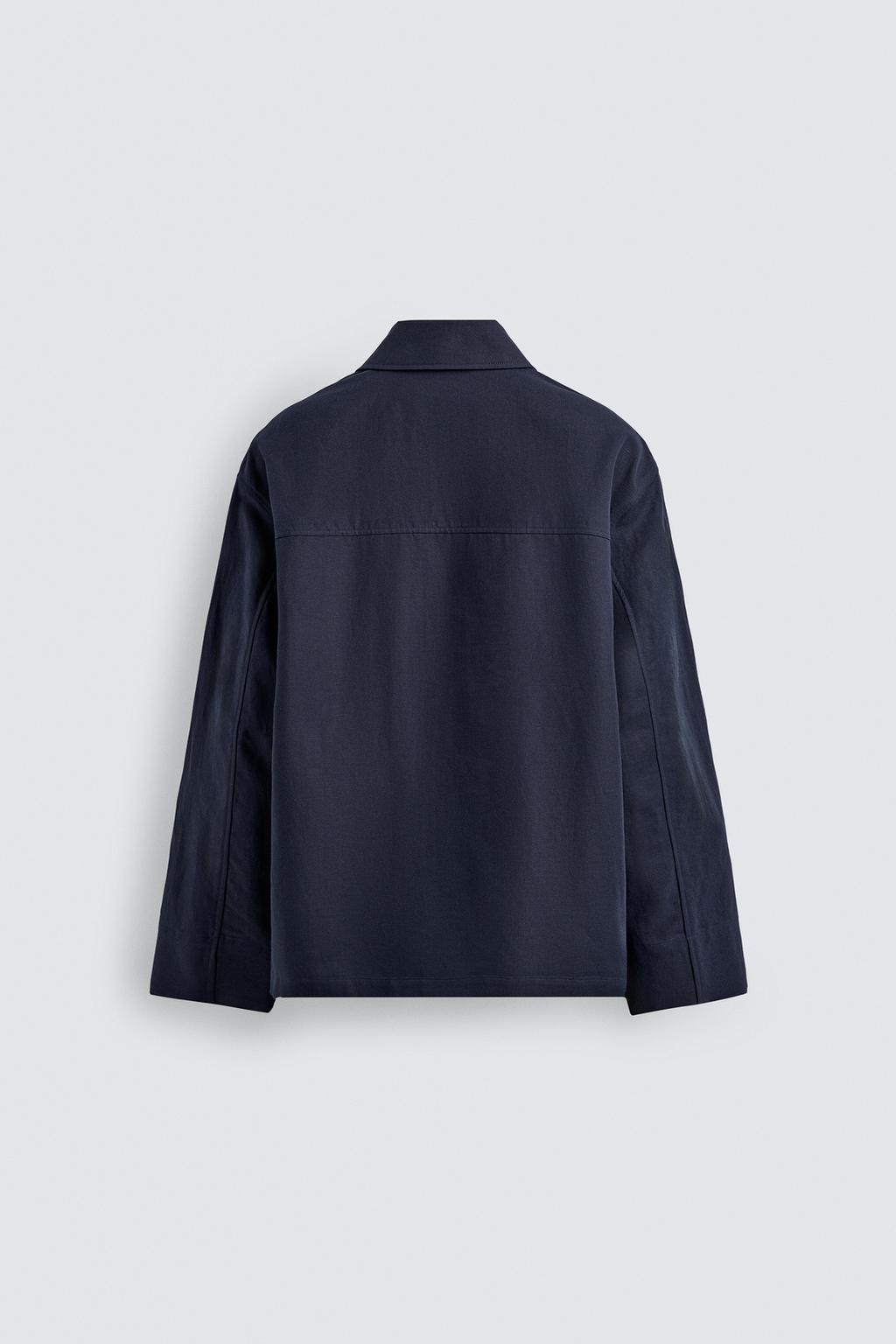 КУРТКА-РУБАШКА СВОБОДНОГО КРОЯ ИЗ ХЛОПКА И ЛЬНА