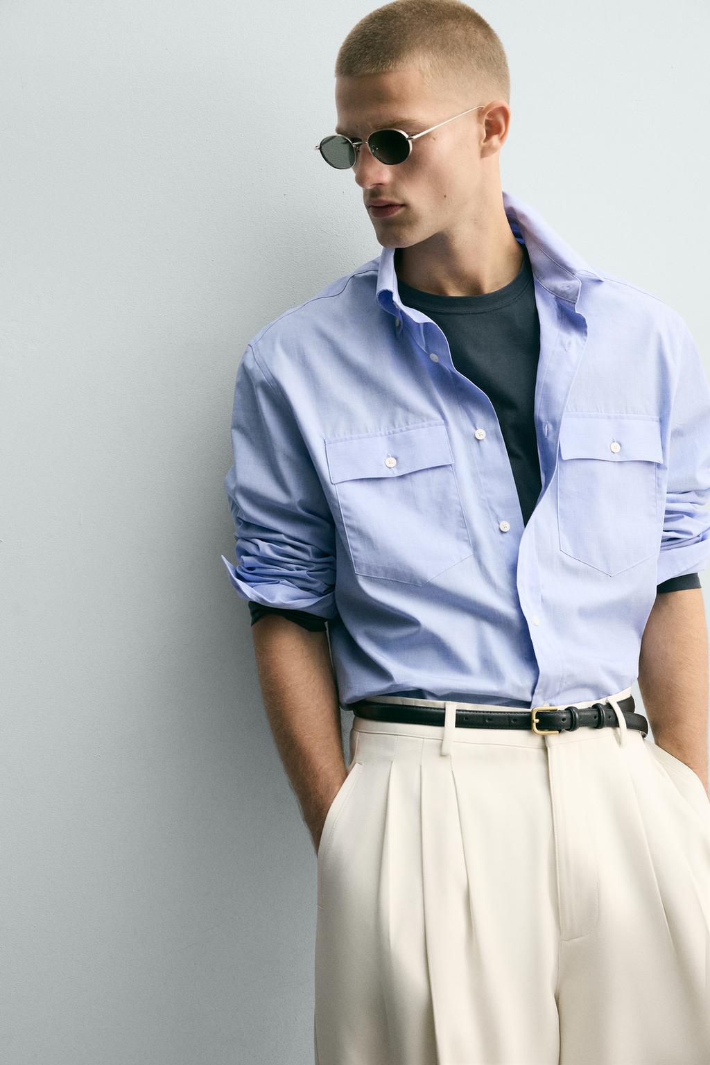 РУБАШКА СВОБОДНОГО КРОЯ С КАРМАНАМИ