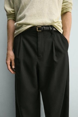 Брюки Relaxed Fit со складками- Заказать в России