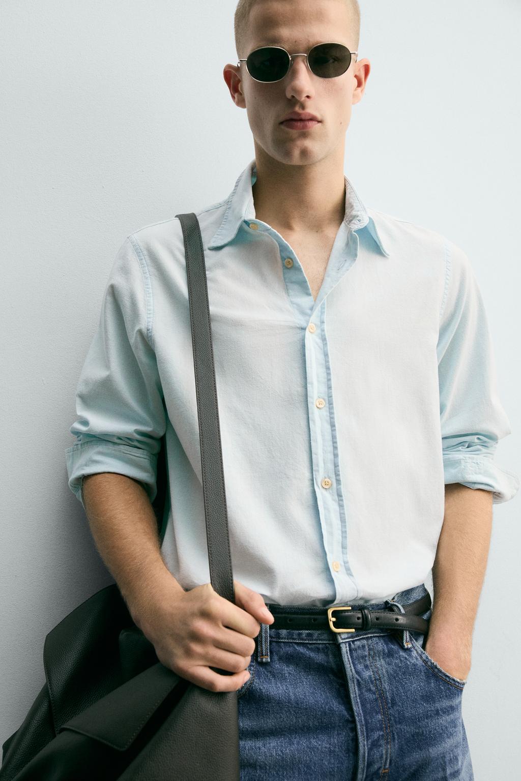 РУБАШКА ИЗ ЛЕГКОГО ХЛОПКОВОГО ДЕНИМА