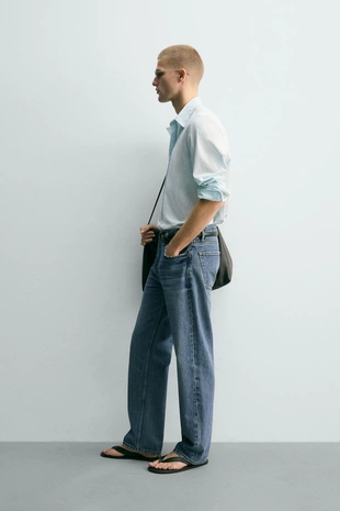 Рубашка из легкого хлопкового денима- Заказать в России