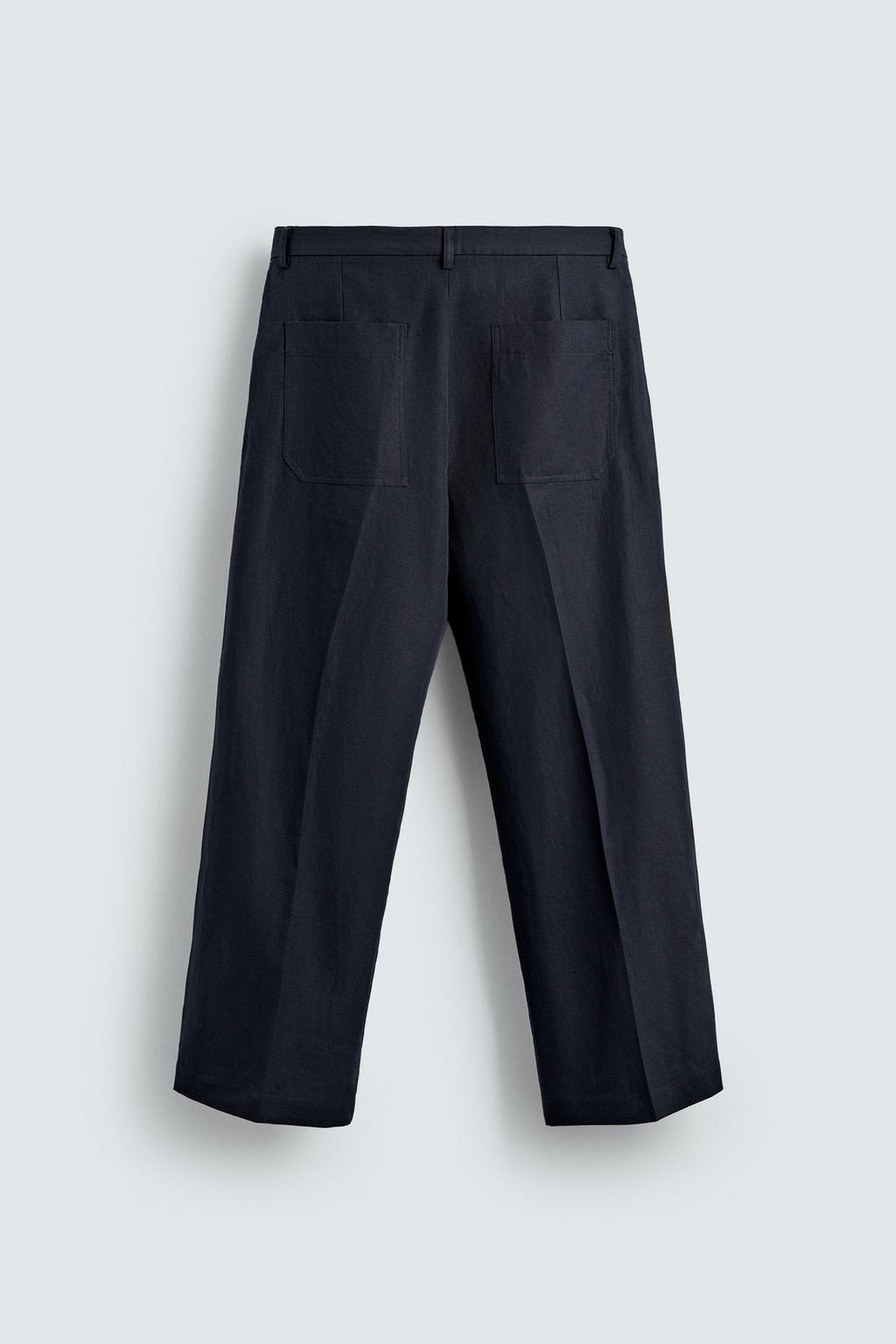 БРЮКИ RELAXED FIT ИЗ ХЛОПКА И ЛЬНА