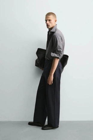 Брюки Relaxed Fit из хлопка и льна- Заказать в России