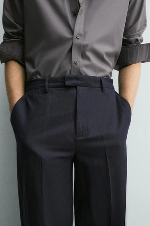 Брюки Relaxed Fit из хлопка и льна- Заказать в России