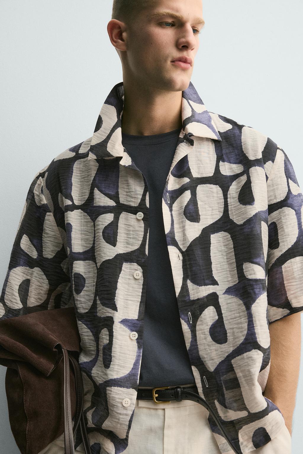 РУБАШКА С ГЕОМЕТРИЧЕСКИМ ПРИНТОМ