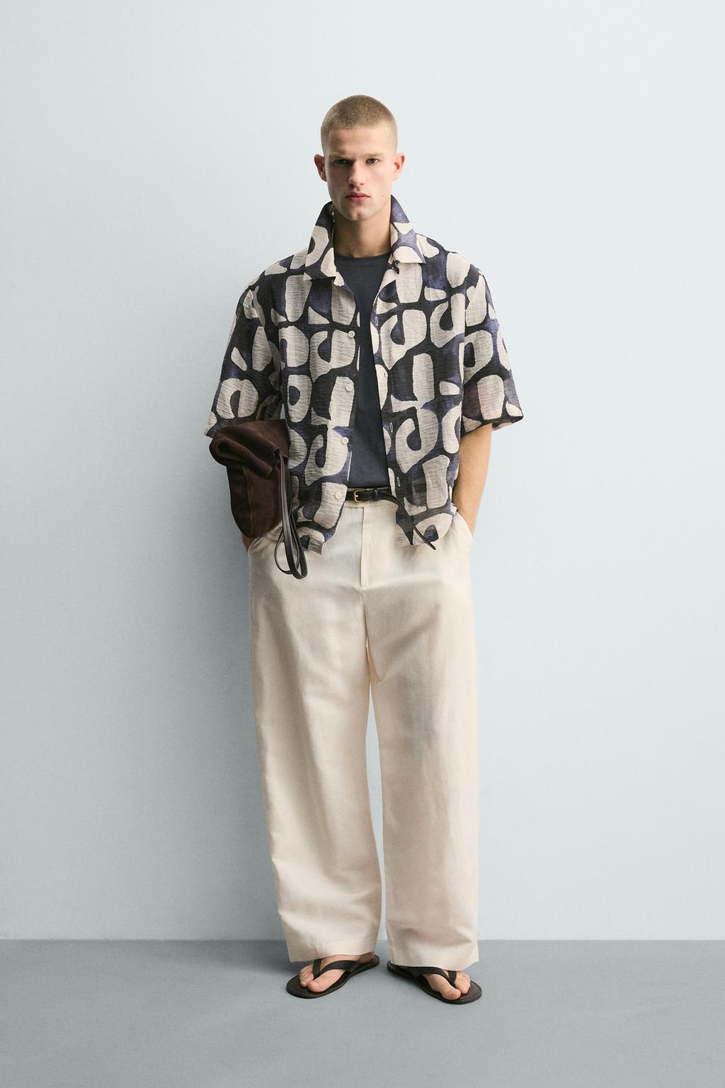 РУБАШКА С ГЕОМЕТРИЧЕСКИМ ПРИНТОМ