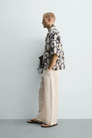 Рубашка с геометрическим принтом- Заказать в России