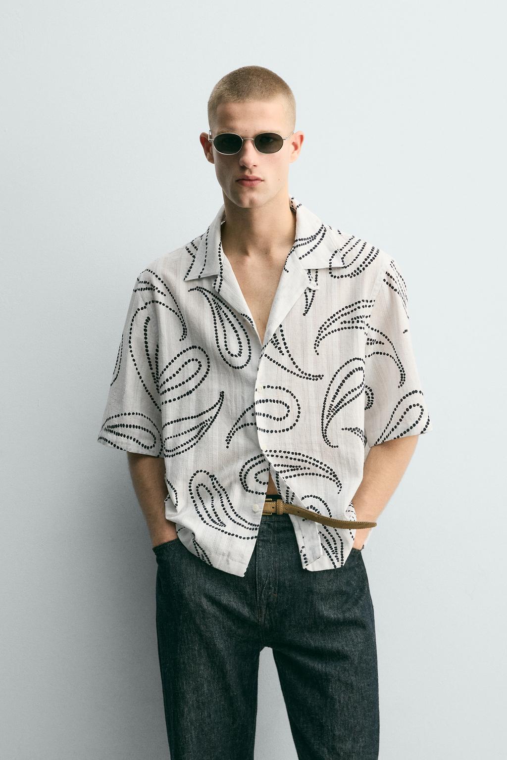 РУБАШКА ЖАККАРД С УЗОРОМ ПЕЙСЛИ