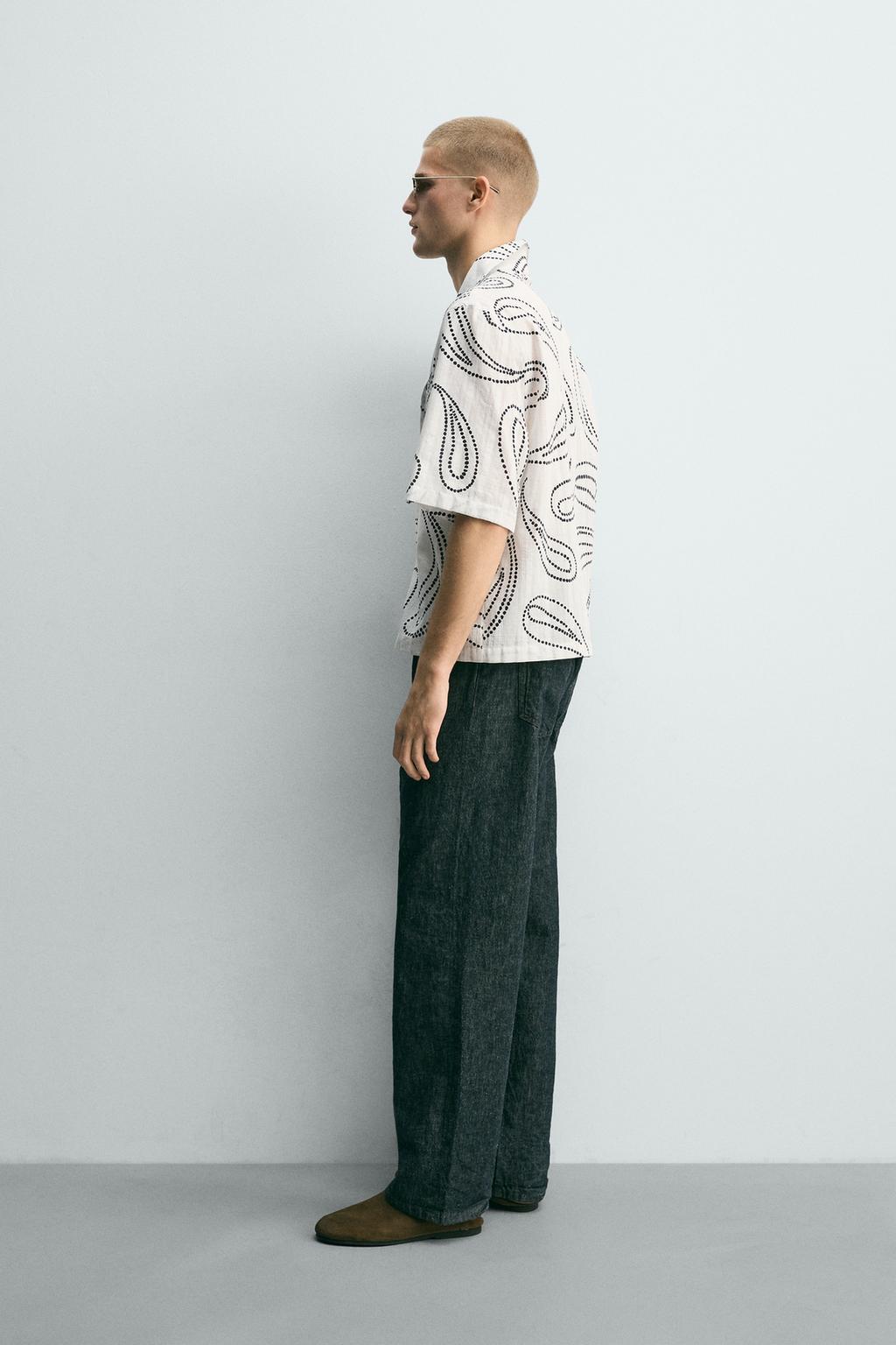 РУБАШКА ЖАККАРД С УЗОРОМ ПЕЙСЛИ