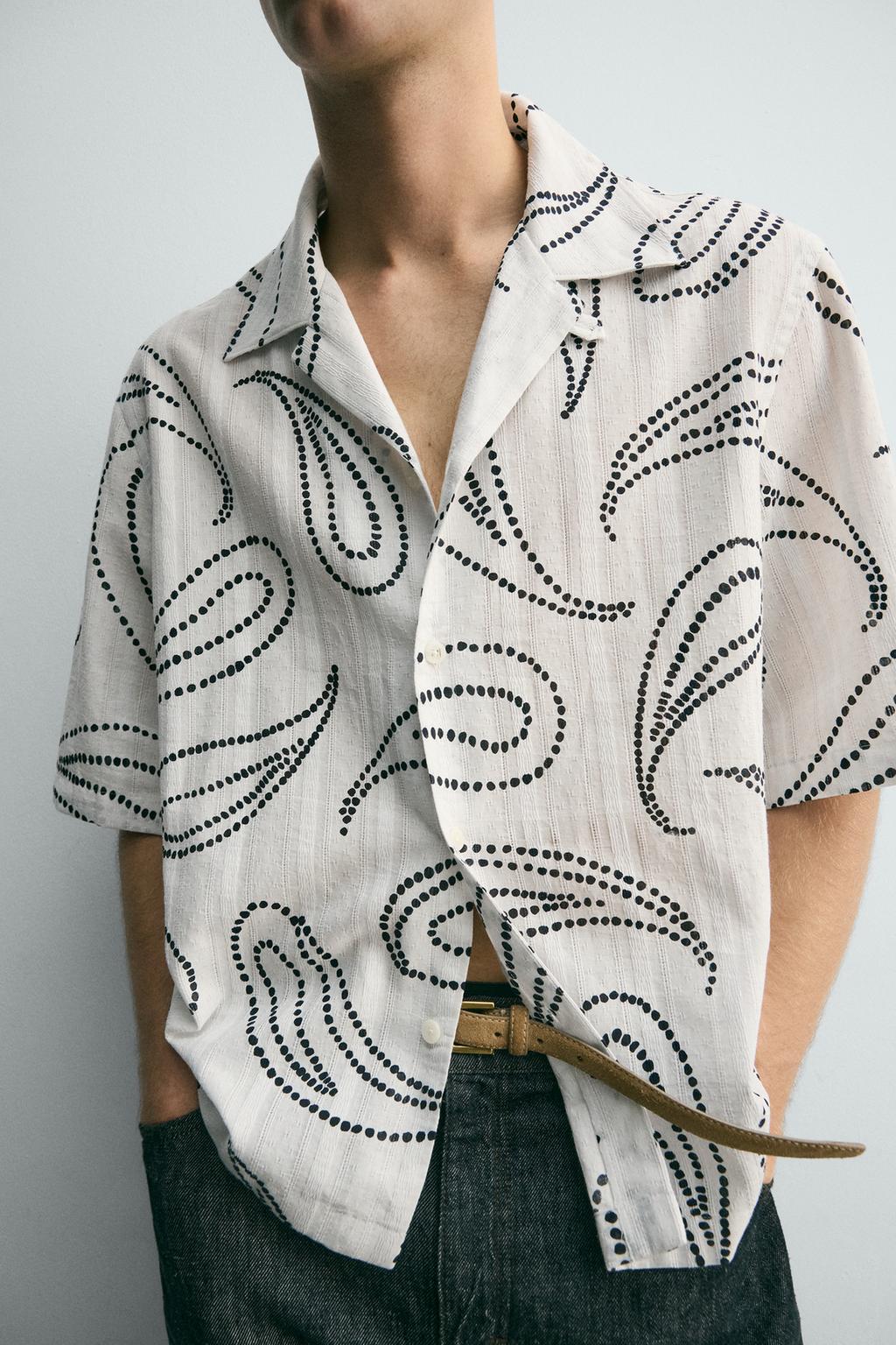 РУБАШКА ЖАККАРД С УЗОРОМ ПЕЙСЛИ