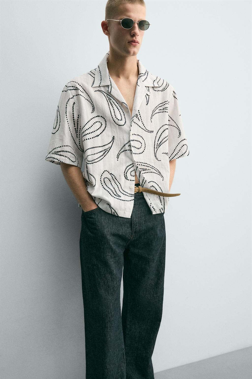 РУБАШКА ЖАККАРД С УЗОРОМ ПЕЙСЛИ