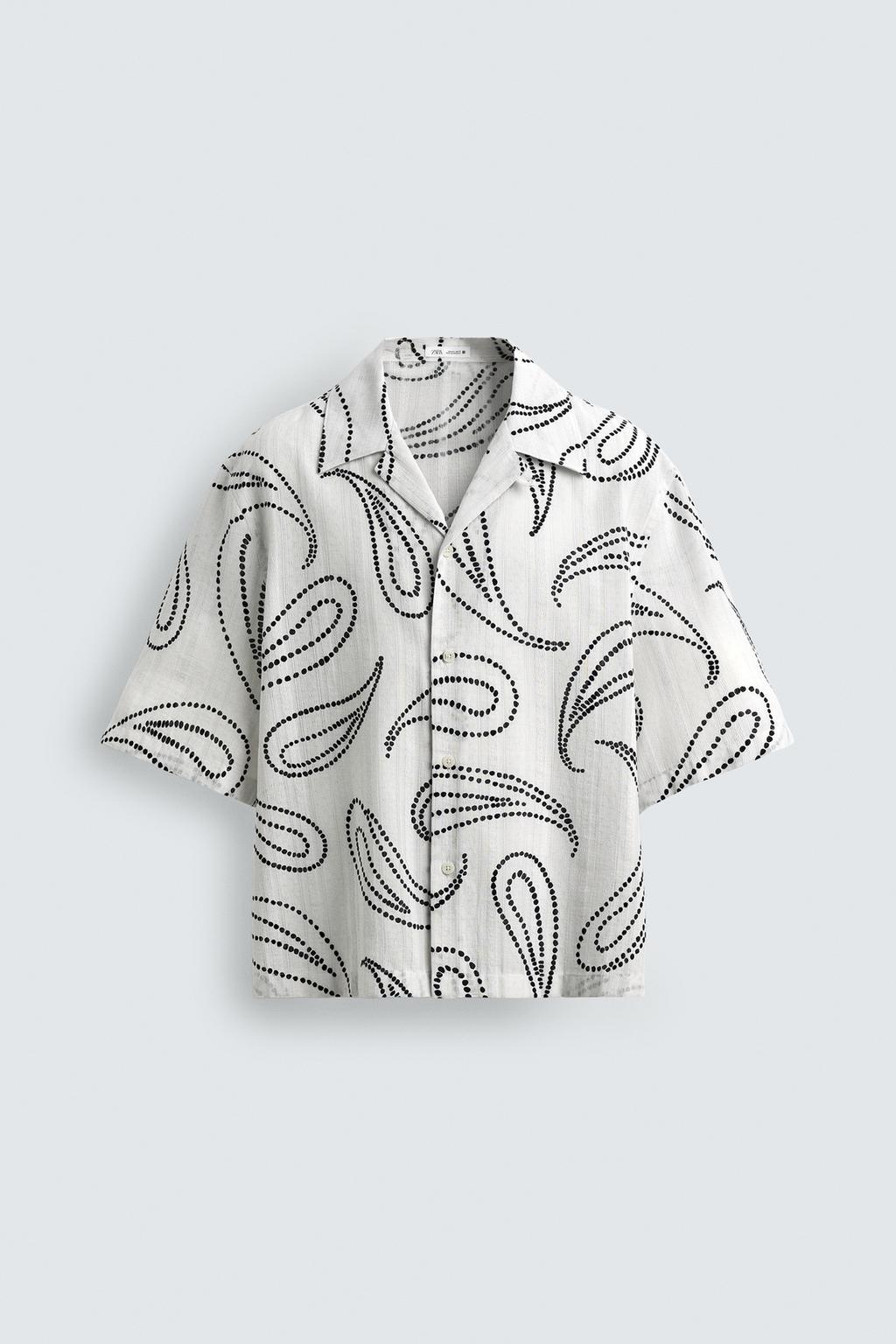 РУБАШКА ЖАККАРД С УЗОРОМ ПЕЙСЛИ