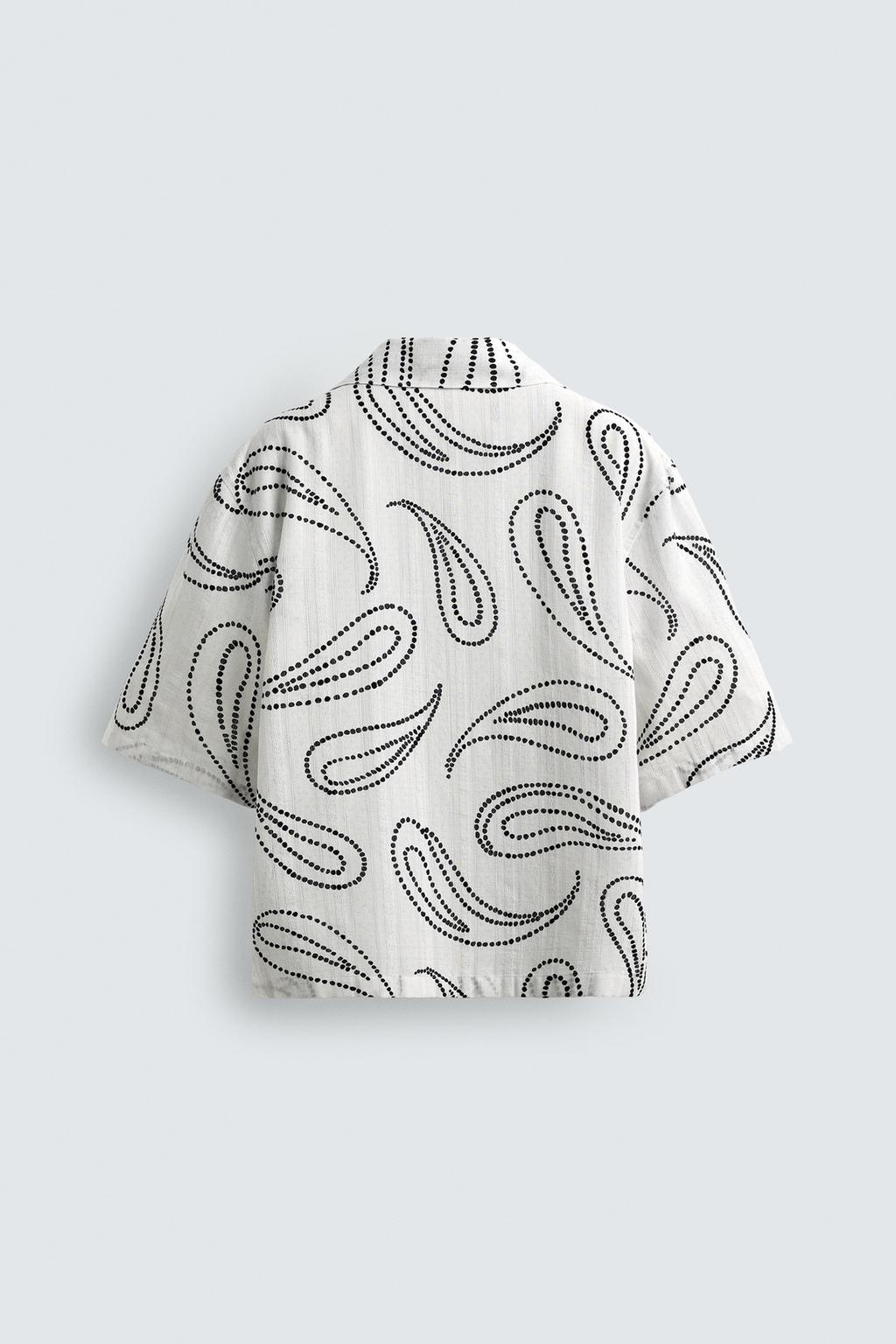 РУБАШКА ЖАККАРД С УЗОРОМ ПЕЙСЛИ