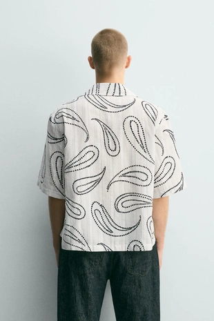 Рубашка жаккард с узором пейсли- Заказать в России