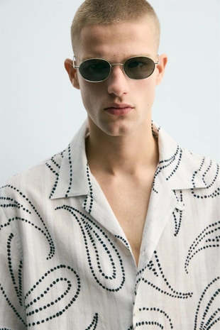 Рубашка жаккард с узором пейсли- Заказать в России