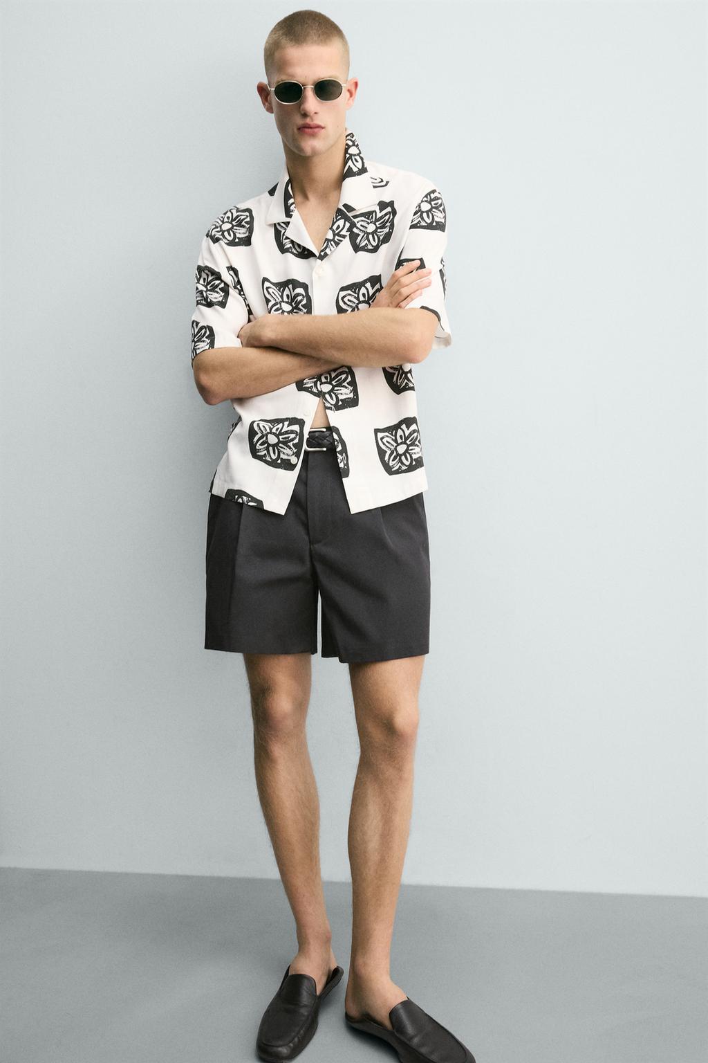 РУБАШКА RELAXED FIT С КОНТРАСТНЫМ ПРИНТОМ