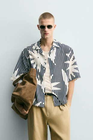 Рубашка Boxy Fit в полоску- Заказать в России