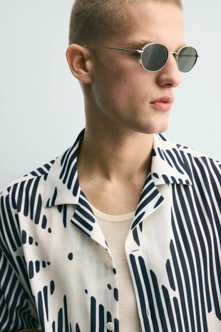 Рубашка Boxy Fit в полоску- Заказать в России