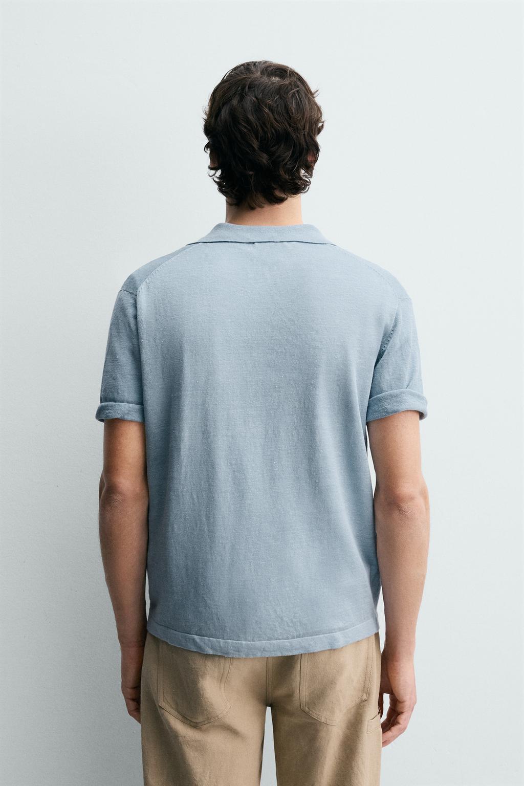 РУБАШКА ИЗ 100% ЛЬНЯНОГО ТРИКОТАЖА