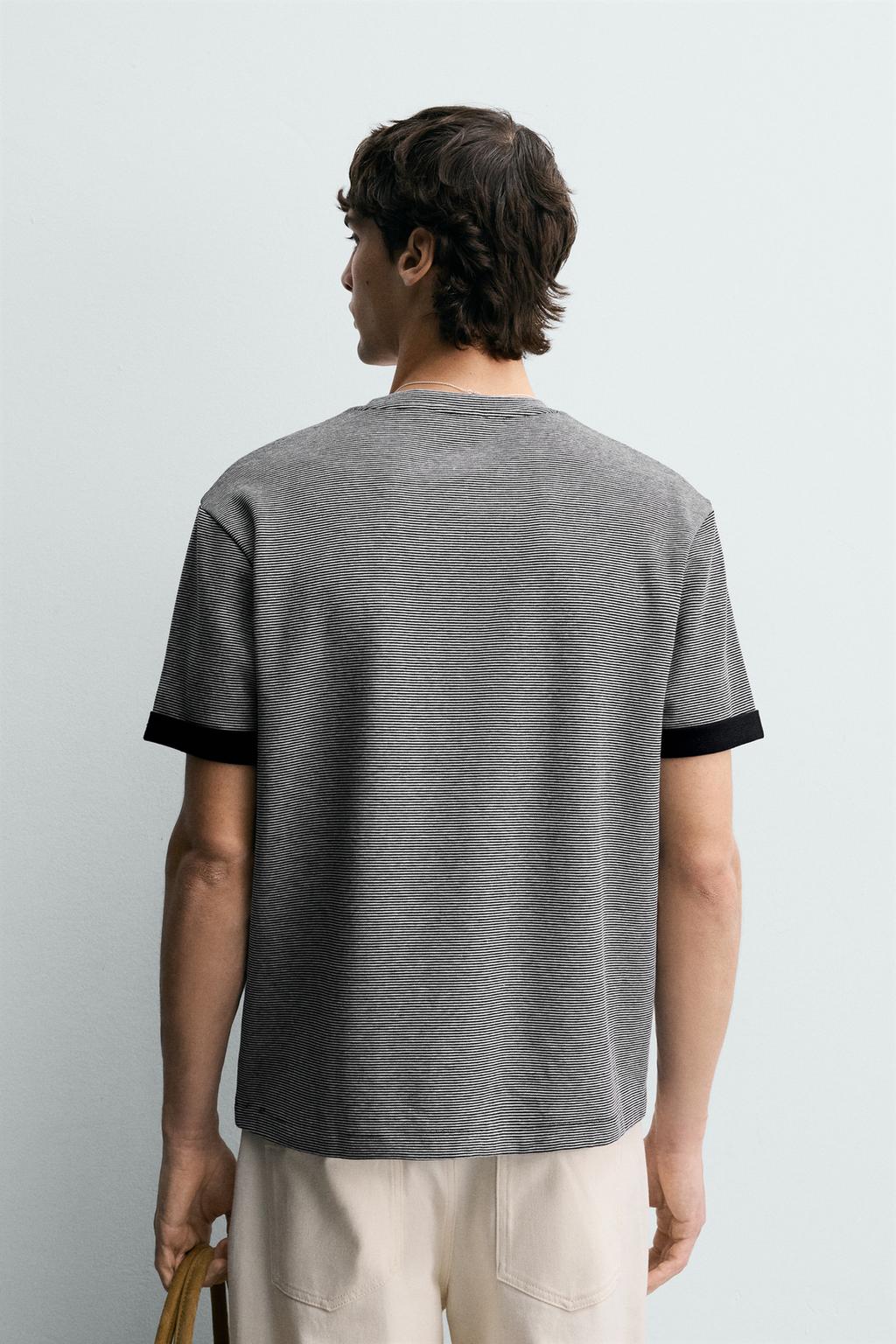 ЖАККАРДОВАЯ ФУТБОЛКА В КОНТРАСТНУЮ ПОЛОСКУ