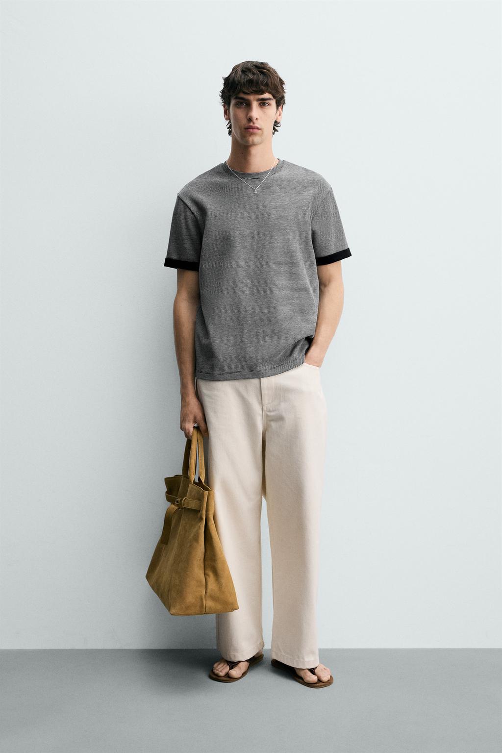 ЖАККАРДОВАЯ ФУТБОЛКА В КОНТРАСТНУЮ ПОЛОСКУ