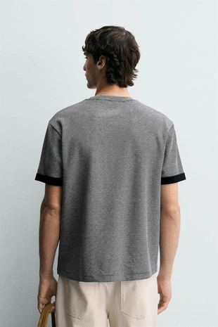 Жаккардовая футболка в контрастную полоску- Заказать в России