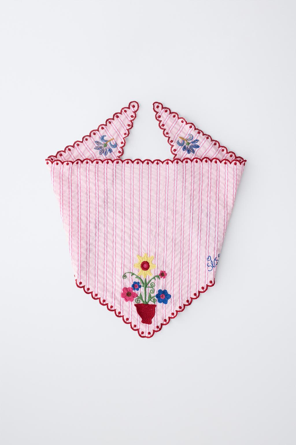 БАНДАНА В ПОЛОСКУ С ВЫШИВКОЙ SISSEL EDELBO X ZARA KIDS