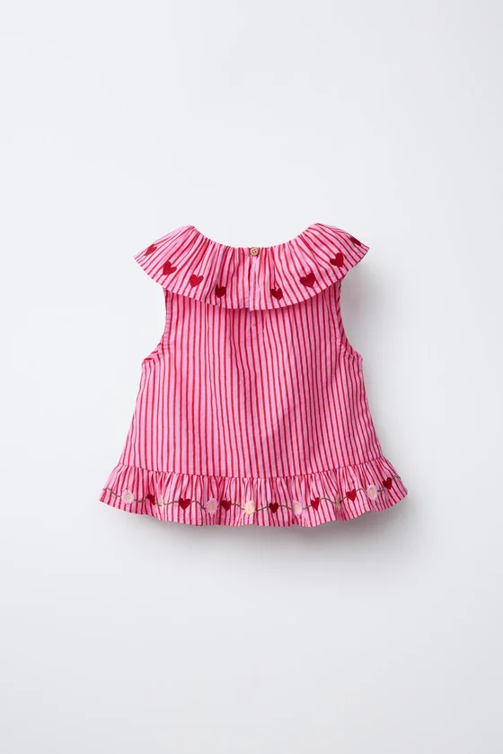 ТОП В ПОЛОСКУ С ВЫШИВКОЙ SISSEL EDELBO X ZARA KIDS