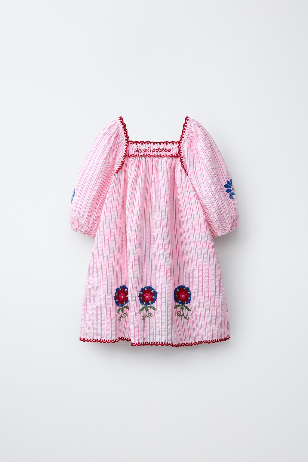 ПЛАТЬЕ В ПОЛОСКУ С ВЫШИВКОЙ SISSEL EDELBO X ZARA KIDS