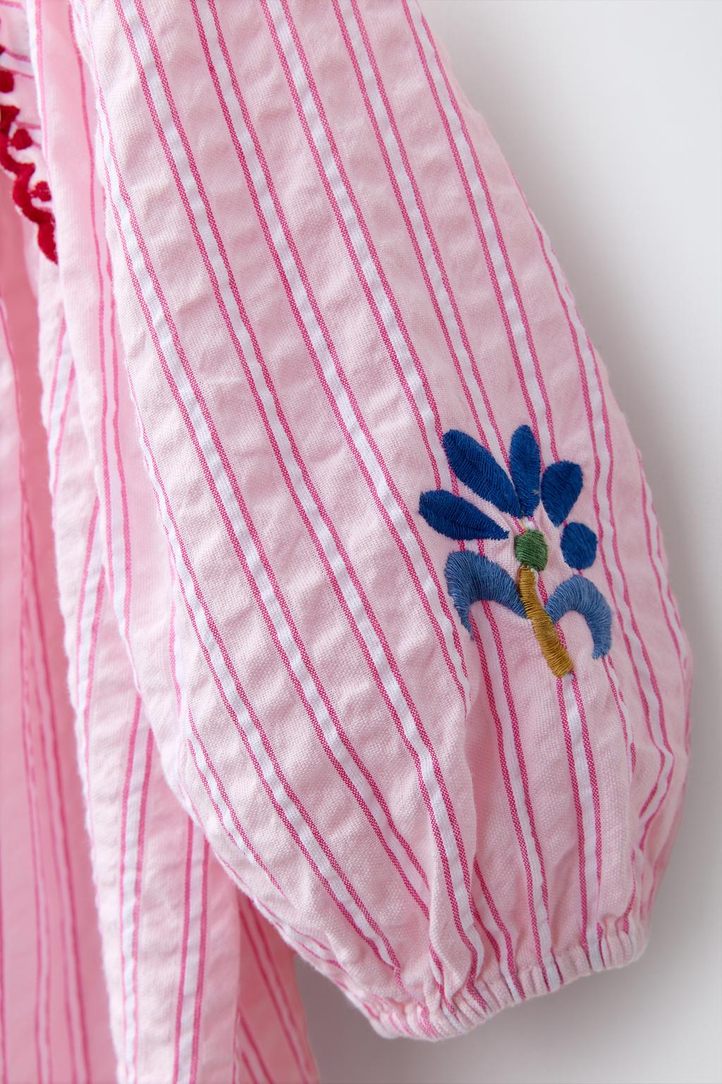 ПЛАТЬЕ В ПОЛОСКУ С ВЫШИВКОЙ SISSEL EDELBO X ZARA KIDS