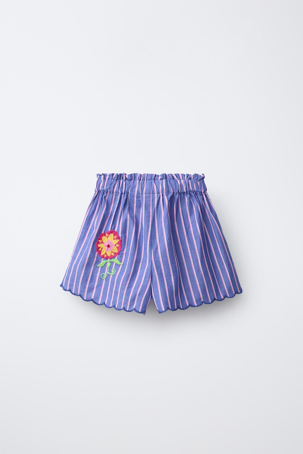ШОРТЫ В ПОЛОСКУ С ВЫШИВКОЙ SISSEL EDELBO X ZARA KIDS