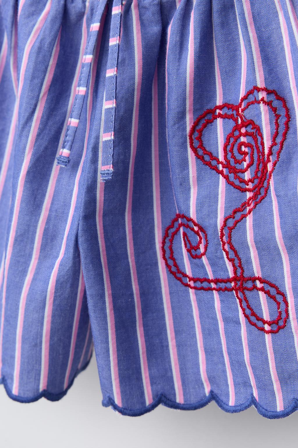 ШОРТЫ В ПОЛОСКУ С ВЫШИВКОЙ SISSEL EDELBO X ZARA KIDS