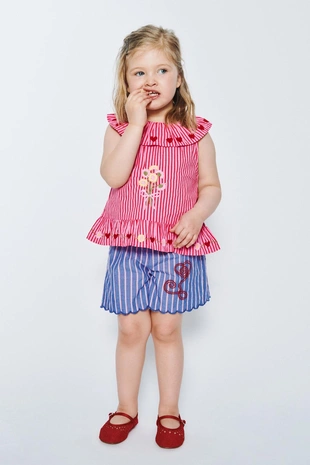 Шорты в полоску с вышивкой Sissel Edelbo X Zara Kids- Заказать в России