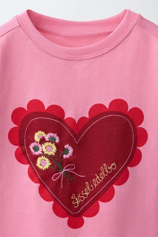 Футболка с сердцем и вышивкой Sissel Edelbo X Zara Kids- Заказать в России