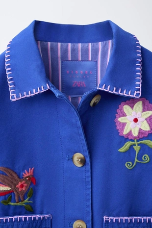 Куртка с вышивкой Sissel Edelbo X Zara Kids- Заказать в России